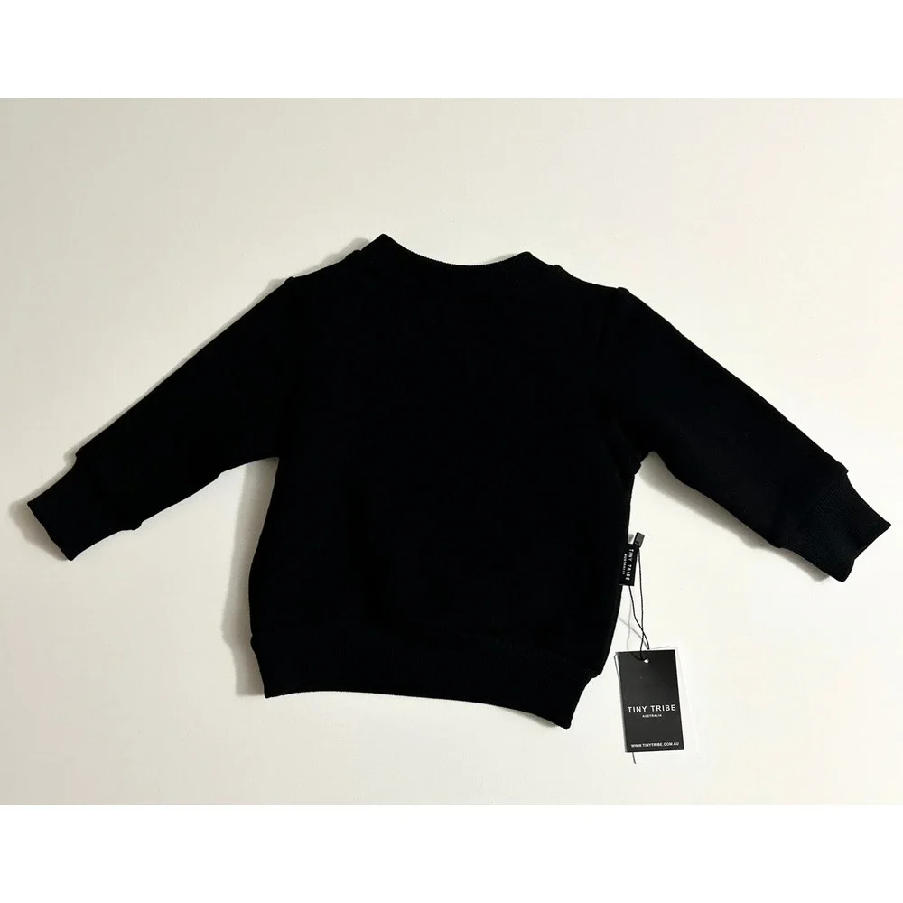 Tiny Tribe Australia Kids Black Sweatshirt and Jogger Set 9-12M NWT